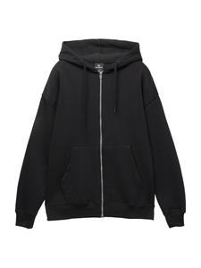 Толстовка с капюшоном на молнии Pull&Bear, черный