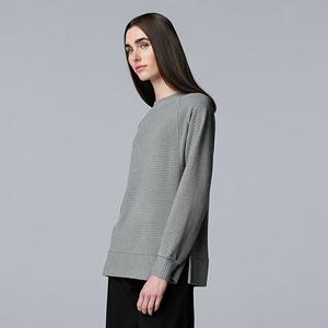 Женская уютная туника с боковым разрезом Simply Vera Vera Wang, Medium Soot Heather