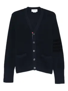 Синий кардиган с четырьмя полосками Thom Browne