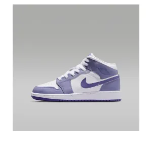 Кроссовки (GS) Air Jordan 1 Mid 'Dusty Amethyst White Court Purple'