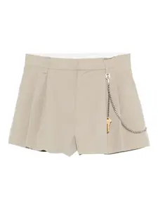 Шорты с цепочкой и складками Alexander Wang, зеленый