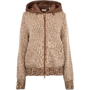 Кардиган с капюшоном на молнии Moncler, коричневый