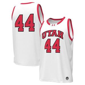 Мужская баскетбольная футболка #44 white utah utes replica Under Armour