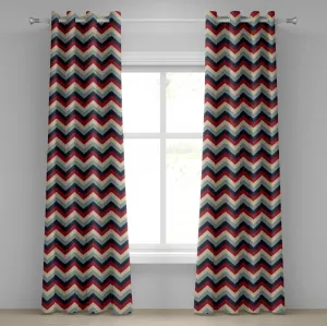 Угловая штора ABAKUHAUS с люверсами, треугольный, абстрактный геометрический узор, ретро, винтажное изображение, декоративные двухпанельные шторы, 280 см x 225 см, нежно-голубой/темно-синий Abakuhaus