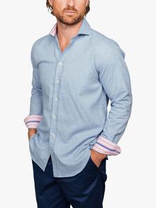 Роскошная рубашка из хлопка и кашемира KOY, светло-синий