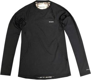 Columbia Womens Midnight Omni-Heat Long Sleeve T-Shirt Baselayer Blouse, Black