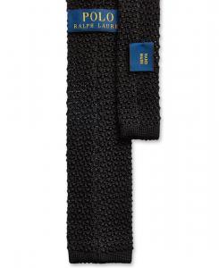 Мужской вязаный шелковый галстук Polo Ralph Lauren, Black