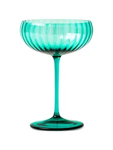 Бокал для шампанского с рифлеными деталями Venini, зеленый