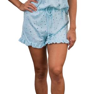 Женские очень мягкие шорты с рюшами для отдыха Calypsa LLC, цвет Light Blue Speckled