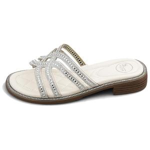 Тапочки-слайды женские серебристые SAFIYA, 45 Silver White