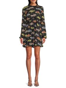 Мини-платье с цветочным принтом Codi Amur, черный мульти