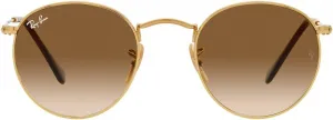Солнцезащитные очки Ray-Ban унисекс RB3447 круглые металлические, Gold/Clear Gradient Brown