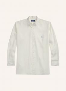 Льняная рубашка, комфортный крой Polo Ralph Lauren Big & Tall, белый
