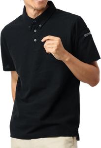 Футболка-поло ATION с коротким рукавом (на пуговицах), влагоотводящая, быстросохнущая, с защитой от УФ-излучения, дезодорирующая, из сухого пике, унисекс, для взрослых Ei Ation, черный