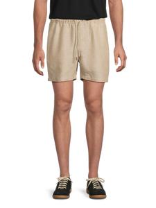 Шорты Air из смесовой льняной ткани с завязками Onia, желто-коричневый