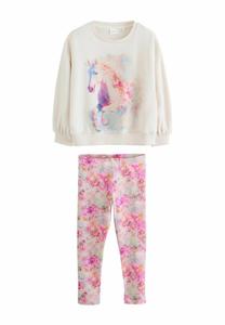 Толстовка Next SET, Cream Pink Unicorn/Beige