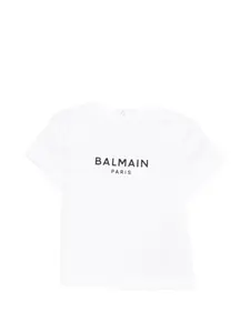 Футболка с логотипом Balmain Kids, белый