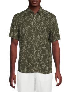 Рубашка из вискозы с принтом листьев Ace Blend, цвет Olive Night