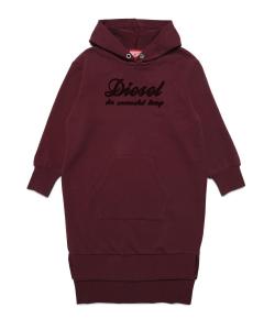 Детское и подростковое платье-худи с логотипом бренда DIESEL