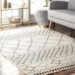 nuLOOM Alara Modern Trellis Tassel ковер, 122 x 183 см, Beige