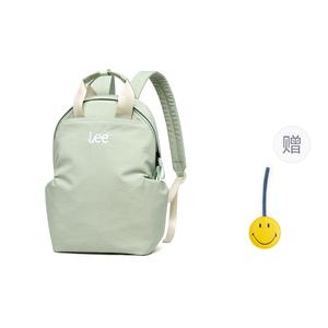 Lee Женский текстильный рюкзак унисекс хаки серо-зеленый, Gray Green+Smiley Face Pendant