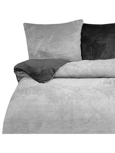 Современное плюшевое постельное белье на молнии - однотонное и двустороннее, серого цвета COFI 1453, 200 x 200 см
