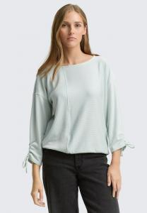 Топ TOM TAILOR DENIM STRUCTURED, Mint/White Stripe/Mint