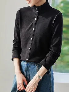 Блузка со стоячим воротником, женская блузка Doux Belle, цвет Black