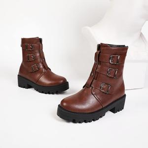 Женские ботильоны MIOKE с круглым носком, нарядные, на шнуровке и молнии, с платформой и низким каблуком, вестерн, короткие ботинки, Wine Red-Velvet Lined