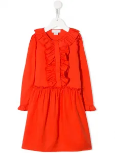 Платье с оборками Stella Mccartney Kids, оранжевый