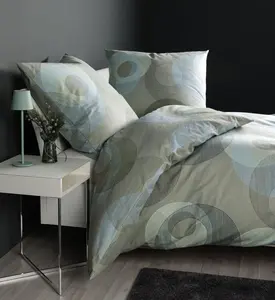 Комплект постельного белья Janine Design из тонкой фланели DAVOS 65175, цвет шалфей, размер 155x200+80x80 Original Janine