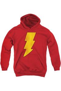 Толстовка с капюшоном Shazam DC Comics с эффектом поношенности Gildan, красный