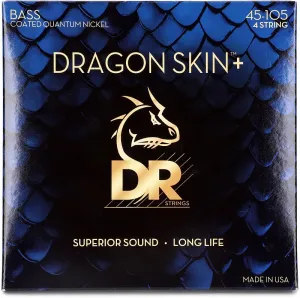 D.R Strings Струны для бас-гитары DR Strings Dragon Skin+ с покрытием - .045-.105, средние