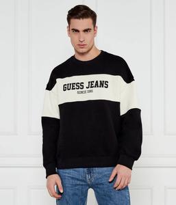 Толстовка мужская Guess Jeans с логотипом утепленная, черный/белый