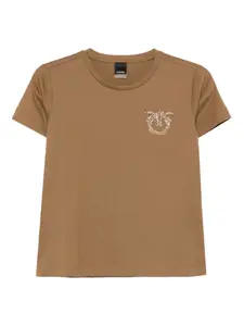 Футболка с декорированным логотипом PINKO, коричневый