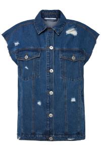 Утепленный жилет Studio Untold, цвет dark blue denim