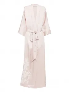Шелковый халат с поясом Carine Gilson, розовый