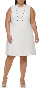 Женское платье без рукавов с воротником-стойкой Tommy Hilfiger больших размеров, Ivory
