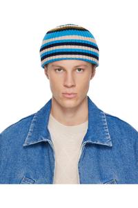 Marni Синяя полосатая ребристая шапка-бини