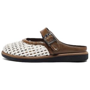 Сандалии с закрытым носком 3,5 см женские AGSDON, Beige Brown