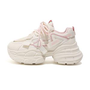 Устойчивые к истиранию низкие массивные кроссовки, увеличивающие рост, женские WARRIOR, Beige Pink