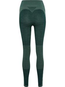 Леггинсы Hmlclea Seamless Mid Waist Tights зеленого цвета Hummel