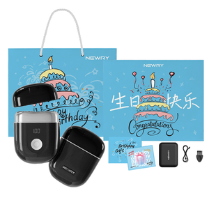 Электрическая бритва D01 A Rotary Razors с двойным лезвием из нержавеющей стали, водонепроницаемая, портативная, с функцией быстрой зарядки NIULI, d01-a черный, happy birthday box