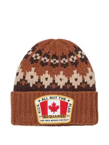 Трикотажная шапка бини с логотипом DSQUARED2 KIDS, коричневый