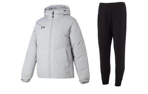Повседневный худи Unisex Casual Sportswear Under Armour, clothing sets (светло-серый+черный)
