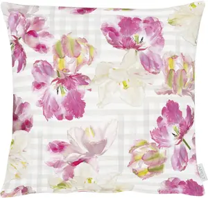 АПЕЛЬТ декоративная подушка "6405", с ранункулюсом, чехол без наполнителя, 1 шт APELT 40х40 см, цвет natur/pink/rosa + geblümt