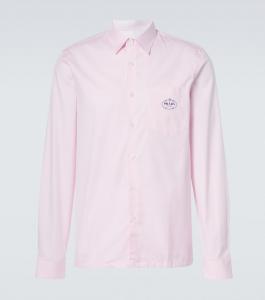 Хлопковая рубашка Oxford с логотипом Prada, Rosa