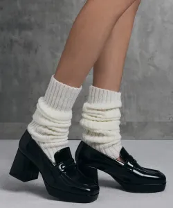 Лоферы на платформе и блочном каблуке Charles & Keith, цвет Blackbox