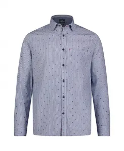 Мужская голубая с полоской рубашка с длинным рукавом Luchiano Visconti, синий