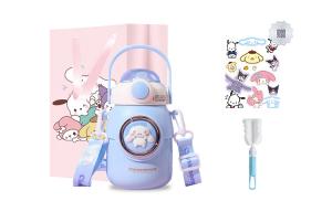Термочашка Hello Kitty My Melody Cinnamoroll для женщин 700мл Sanrio, Cinnamon Dog + Tote Bag + Cup Brush + Sticker
